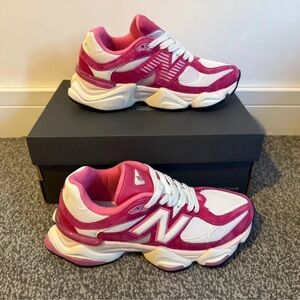 New Balance 9060 Women's Fuchsia and White Sneakers